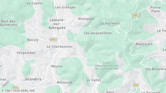 Carte de la zone d'intervention à Lamure-sur-Azergues