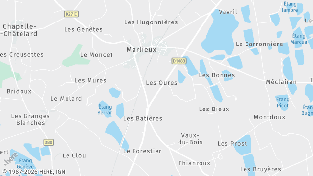 Carte de la zone d'intervention à Marlieux