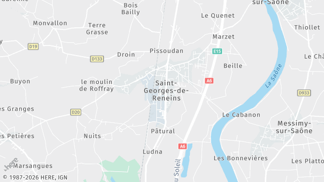 Carte de la zone d'intervention à Saint-Georges-de-Reneins
