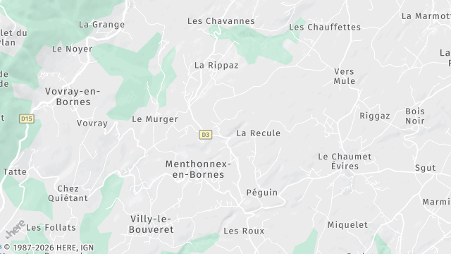 Carte de la zone d'intervention à Menthonnex-en-Bornes