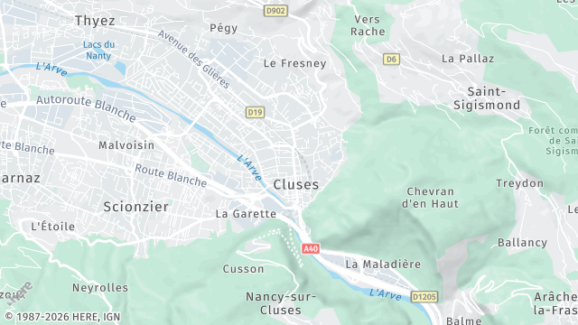 Carte de la zone d'intervention à Cluses