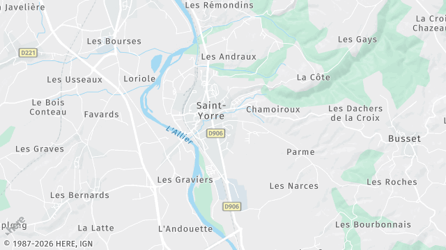 Carte de la zone d'intervention à Saint-Yorre