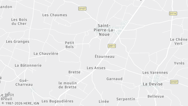 Carte de la zone d'intervention à Saint-Pierre-La-Noue