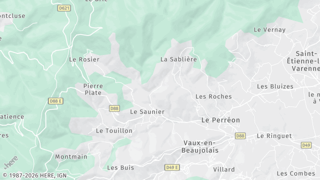 Carte de la zone d'intervention à Le Perréon