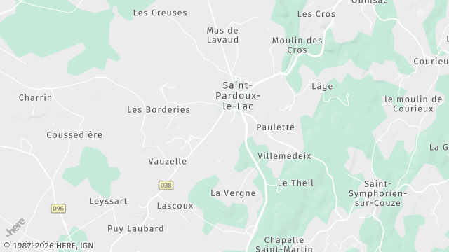 Carte de la zone d'intervention à Saint-Pardoux-le-Lac
