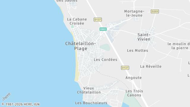 Carte de la zone d'intervention à Châtelaillon-Plage