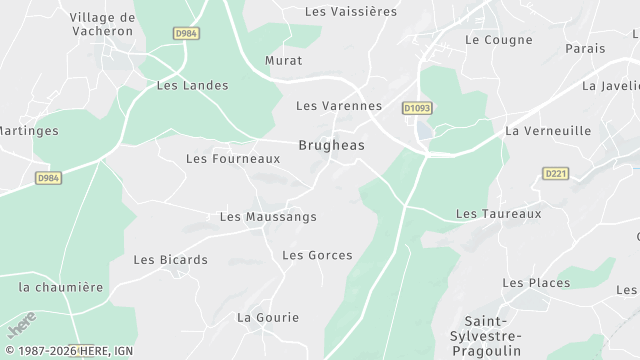 Carte de la zone d'intervention à Brugheas
