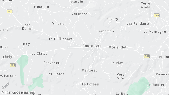 Carte de la zone d'intervention à Coutouvre