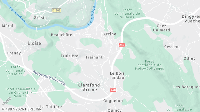 Carte de la zone d'intervention à Clarafond-Arcine