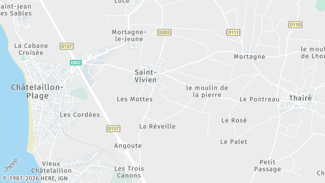 Carte de la zone d'intervention à Saint-Vivien