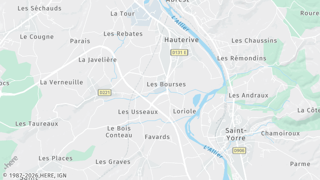 Carte de la zone d'intervention à Hauterive