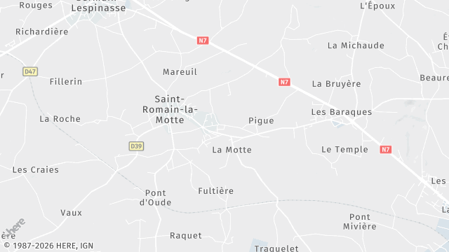 Carte de la zone d'intervention à Saint-Romain-la-Motte