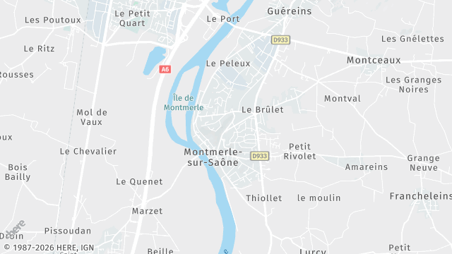 Carte de la zone d'intervention à Montmerle-sur-Saône
