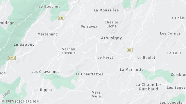Carte de la zone d'intervention à Arbusigny