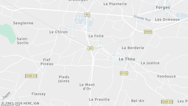 Carte de la zone d'intervention à Le Thou