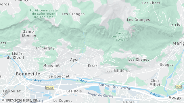 Carte de la zone d'intervention à Ayse