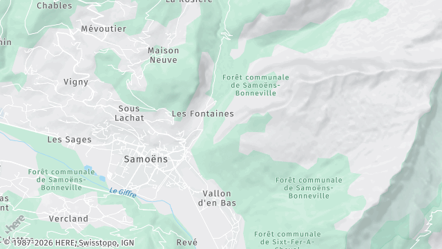Carte de la zone d'intervention à Samoëns