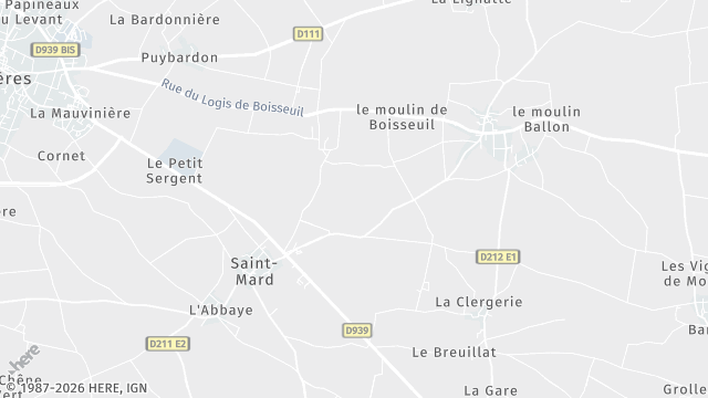 Carte de la zone d'intervention à Saint-Mard