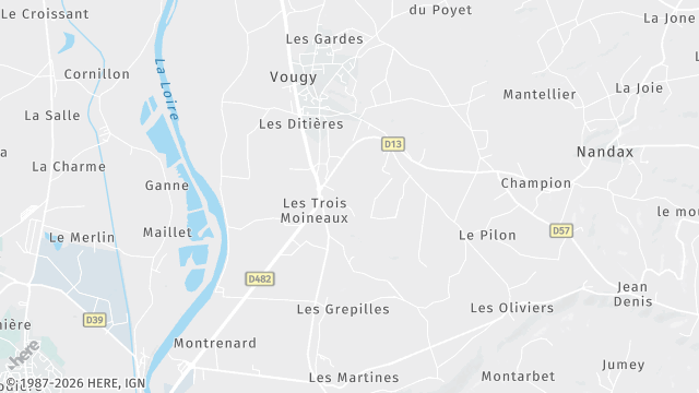 Carte de la zone d'intervention à Vougy