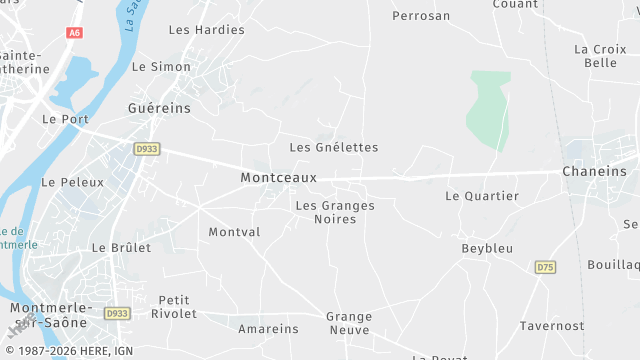 Carte de la zone d'intervention à Montceaux