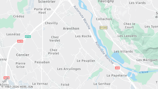 Carte de la zone d'intervention à Arenthon