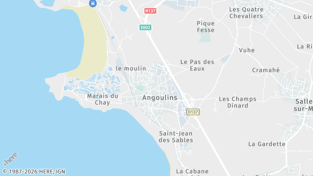Carte de la zone d'intervention à Angoulins