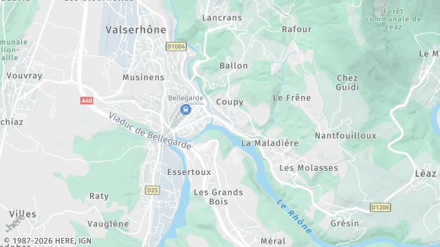Carte de la zone d'intervention à Valserhône