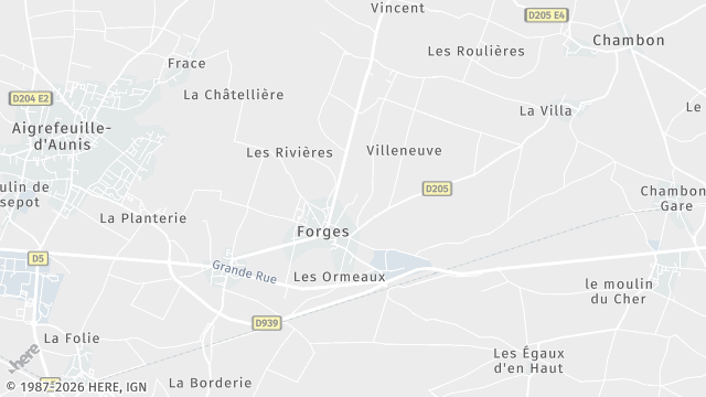 Carte de la zone d'intervention à Forges