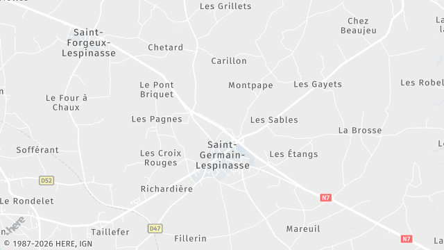 Carte de la zone d'intervention à Saint-Germain-Lespinasse