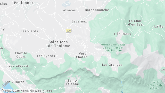Carte de la zone d'intervention à Saint-Jean-de-Tholome