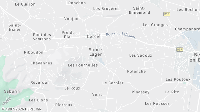 Carte de la zone d'intervention à Saint-Lager