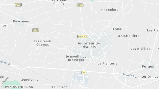 Carte de la zone d'intervention à Aigrefeuille-d'Aunis