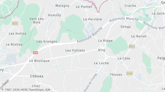Carte de la zone d'intervention à Viry