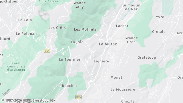 Carte de la zone d'intervention à La Muraz