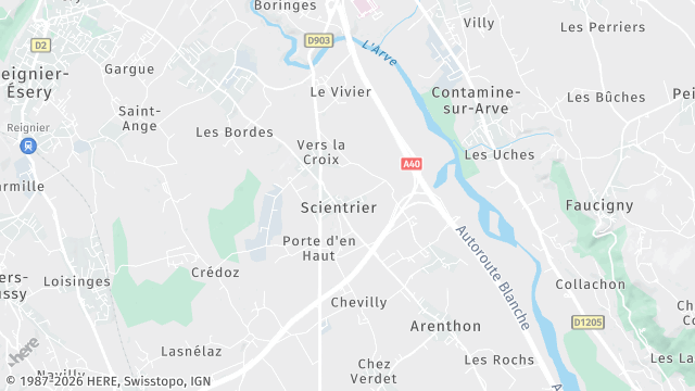Carte de la zone d'intervention à Scientrier