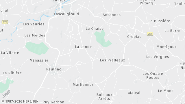 Carte de la zone d'intervention à Fursac