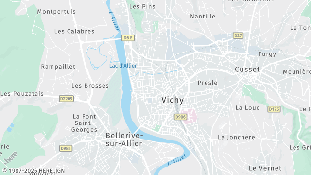 Carte de la zone d'intervention à Vichy