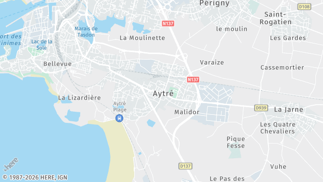 Carte de la zone d'intervention à Aytré