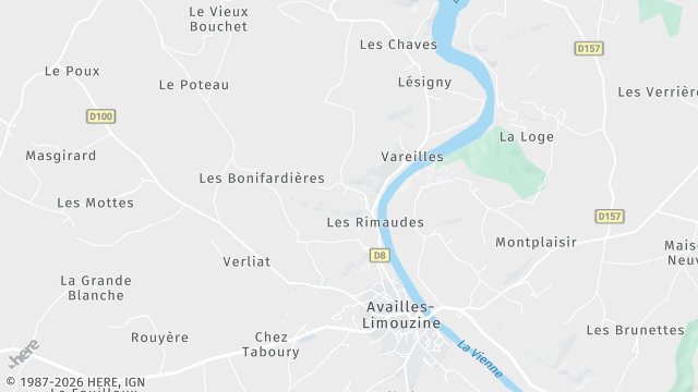 Carte de la zone d'intervention à Availles-Limouzine