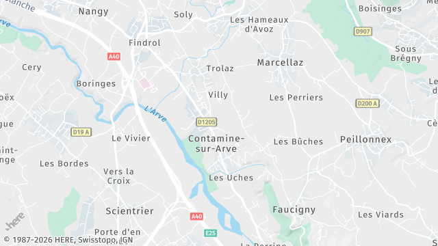 Carte de la zone d'intervention à Contamine-sur-Arve