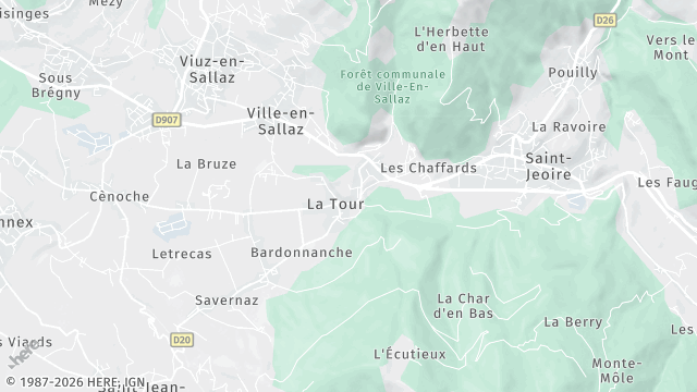 Carte de la zone d'intervention à La Tour