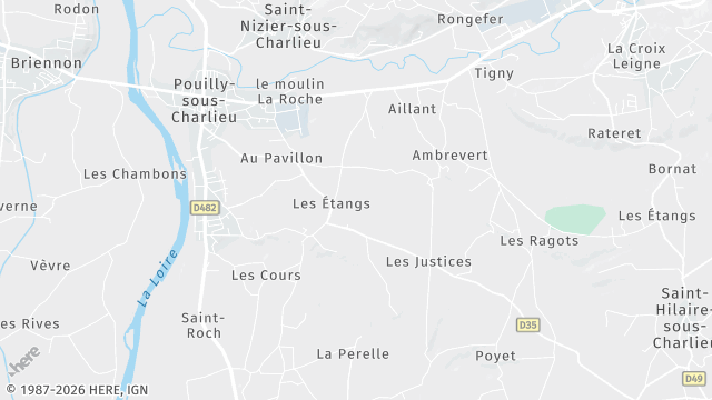 Carte de la zone d'intervention à Pouilly-sous-Charlieu