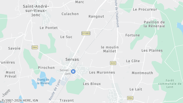 Carte de la zone d'intervention à Servas