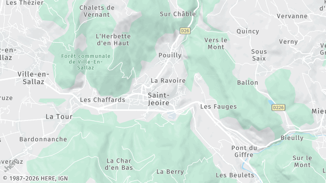 Carte de la zone d'intervention à Saint-Jeoire