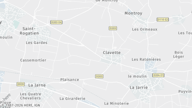 Carte de la zone d'intervention à Clavette