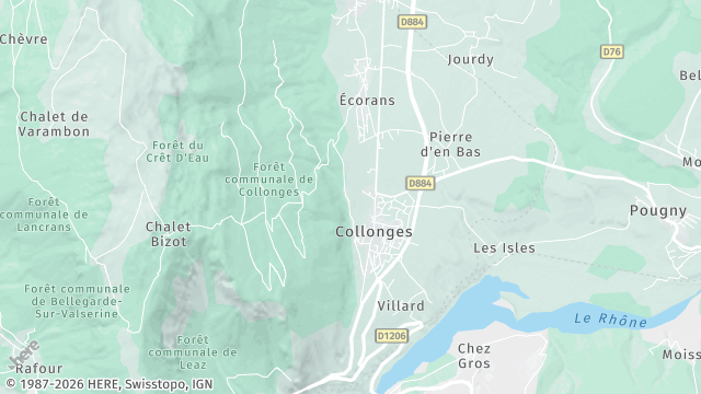 Carte de la zone d'intervention à Collonges