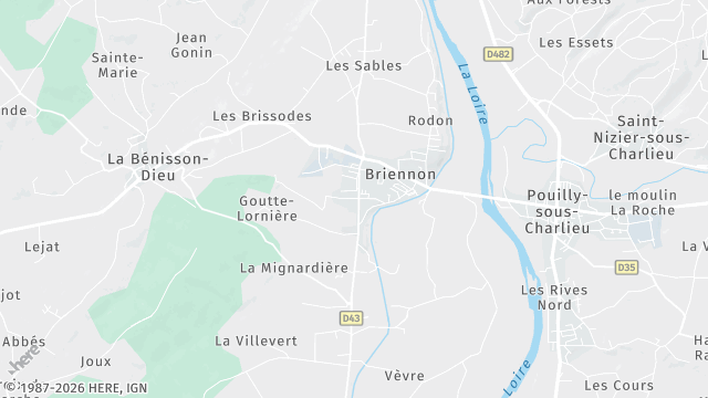 Carte de la zone d'intervention à Briennon