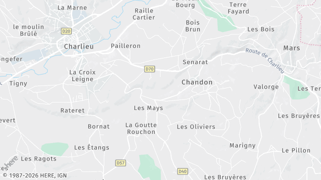 Carte de la zone d'intervention à Chandon