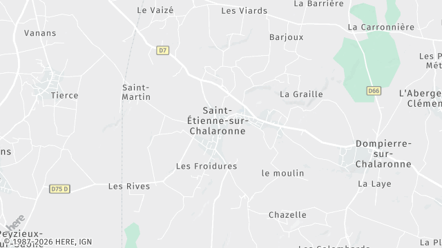 Carte de la zone d'intervention à Saint-Étienne-sur-Chalaronne