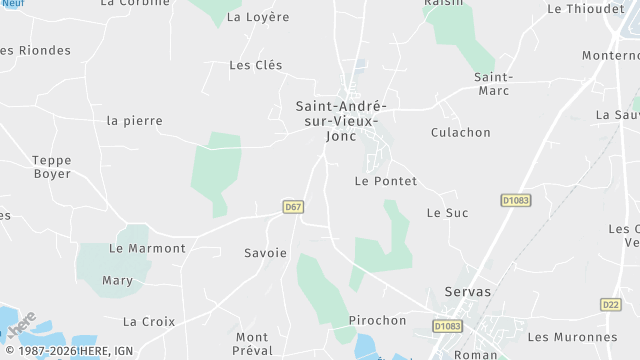 Carte de la zone d'intervention à Saint-André-sur-Vieux-Jonc